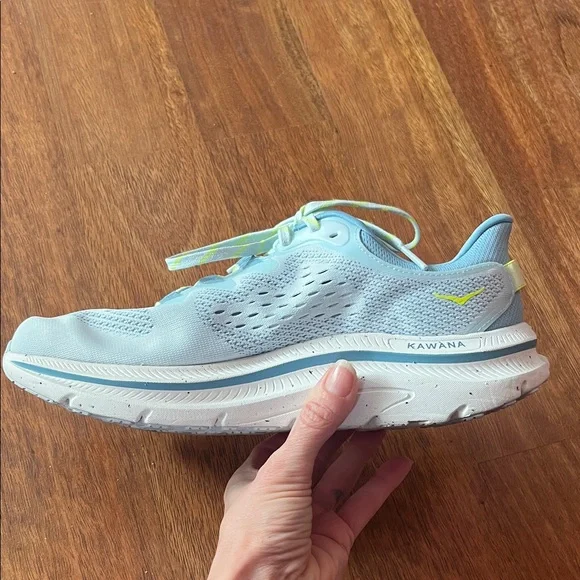 New Hoka Kawana 2 Sneakers - Soft Blue and Lime - Picture 4 of 16